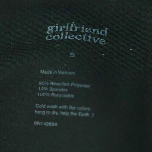 Girlfriend Collective Size Small S Black High Waisted 7/8 Length Active Leggings - Picture 3 of 4